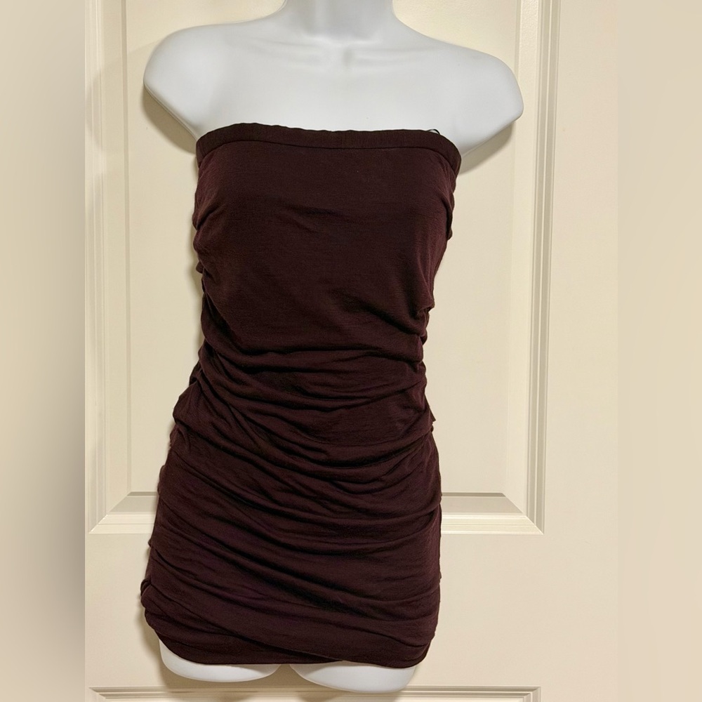 Dolce & Gabbana Strapless Dark Brown Dress